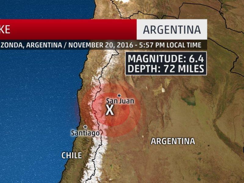 Силен земјотрес регистриран во Аргентина и Чиле 